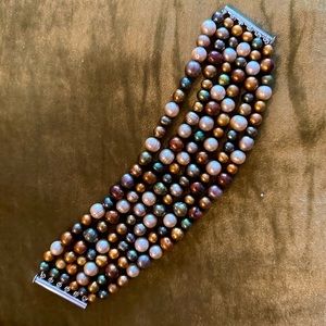 Cultured Freshwater Pearl 6-strand bracelet with Sterling Silver clasp